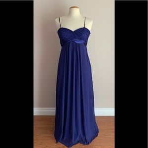 Hailey Adrianna Papell Maxi Blue Beaded Dress 8